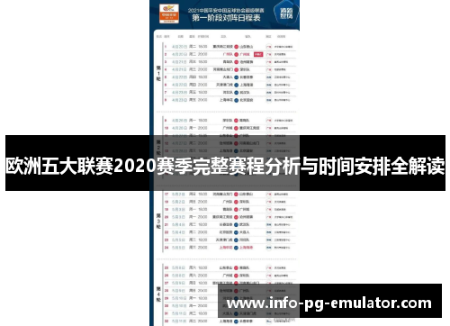 欧洲五大联赛2020赛季完整赛程分析与时间安排全解读