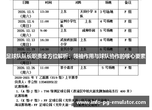 足球队队长职责全方位解析：领袖作用与球队协作的核心要素